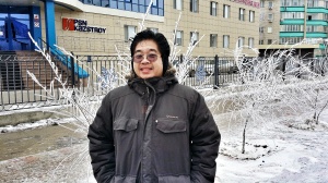 Enjoying Cold Weather Infront of PSN Kazstroy Office Building